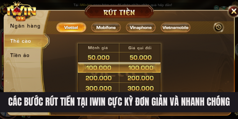 Các bước rút tiền tại IWIN cực kỳ đơn giản và nhanh chóng